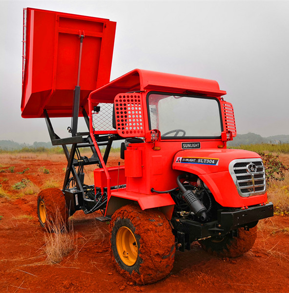camion su ordinazione dell'azienda agricola del mini scaricatore del sito 22kw con il doppio cilindro idraulico 1